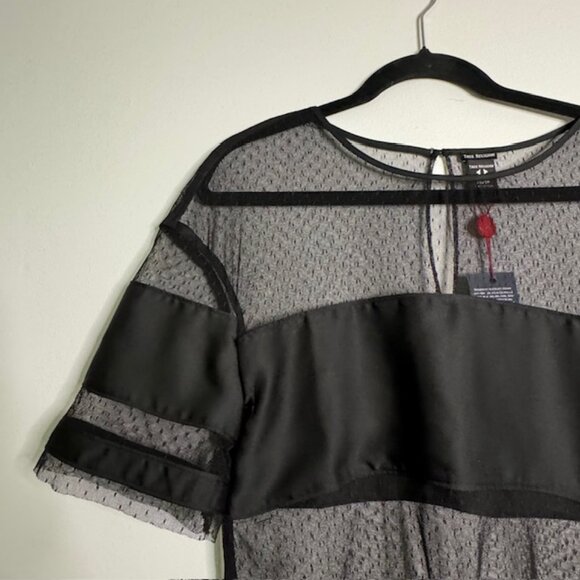 True Religion Black Varsity Tulle Top Blouse Size XS NEW!!! - Picture 4 of 7